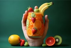 Creative fruit juice blend concept in a glass Product Image 1