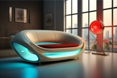 High-tech Futuristic sofa. Generate Ai Product Image 1
