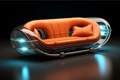 Modish Futuristic sofa. Generate Ai Product Image 1