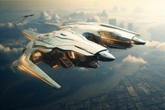 Advanced Spaceship futuristic scene. Generate ai Product Image 1