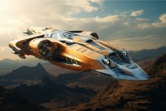 Sleek Spaceship futuristic scene. Generate ai Product Image 1