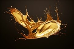 Gleaming Splash golden oily. Generate Ai Product Image 1