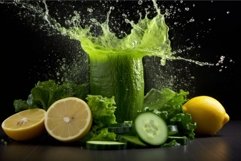 Splash green juice. Generate Ai Product Image 1