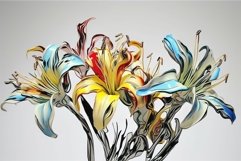 Delicate lily flowers splashes on white background. Generate Product Image 1