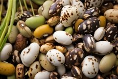 Speckled Spotted beans colorful closeup. Generate Ai Product Image 1