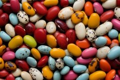 Eye-catching Spotted beans colorful pile. Generate Ai Product Image 1