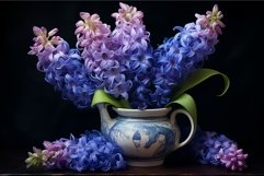 Spring hyacinths floral plant vase. Generate Ai Product Image 1