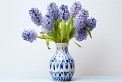 Lively Spring hyacinths floral plant vase. Generate Ai Product Image 1