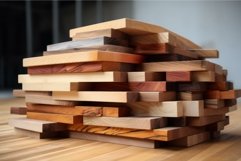 Dense Stacks of wooden industrial boards. Generate ai Product Image 1