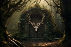 Majestic Deer stag gateway covered. Generate Ai Product Image 1
