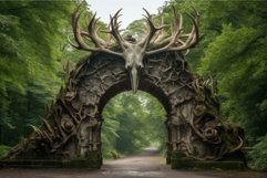 Intricate Deer stag gateway covered. Generate Ai Product Image 1