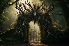 Majestic Deer stag waiting gateway. Generate Ai Product Image 1