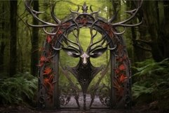 Alert Deer stag waiting gateway. Generate Ai Product Image 1