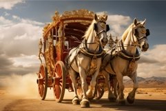 Stagecoach horses travel. Generate AI Product Image 1