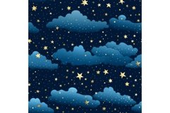 Starry sky seamless pattern. Generate Ai Product Image 1