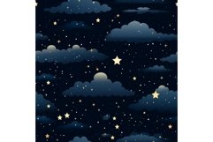 Starry sky clouds seamless pattern. Generate Ai Product Image 1