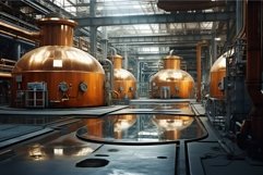 Industrial Steel tanks factory industry. Generate ai Product Image 1