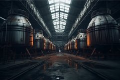 Efficient Steel tanks factory industry. Generate ai Product Image 1