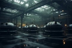 Mechanized Steel tanks factory industry. Generate ai Product Image 1