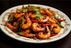 Nutritious Vegetable shrimp. Generate Ai Product Image 1