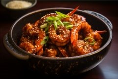 Colorful Vegetable shrimp. Generate Ai Product Image 1
