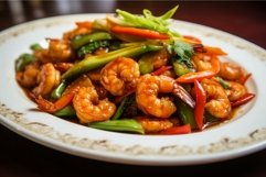Fresh Vegetable shrimp closeup. Generate Ai Product Image 1