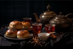 Delightful Saint Lucia buns with tea. Generate ai Product Image 1