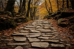 Stone road forest way. Generate Ai Product Image 1
