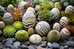 Sun-kissed Stones outdoor natural plants. Generate Ai Product Image 1