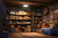 Rustic Storage room cottage cozy. Generate Ai Product Image 1