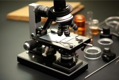 Educational Student microscope test. Generate Ai Product Image 1