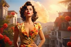 Vibrant Young stylish actress street city day light. Generat Product Image 1