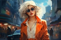 Vibrant Young stylish actress street city. Generate Ai Product Image 1