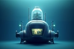 Submarine underwater vessel. Generate Ai Product Image 1