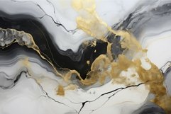 Black and white gold liquid marble wall design. Generate Ai Product Image 1