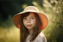 Serene young girl in sun hat outdoors Product Image 1