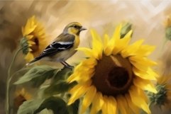 Sunflower sparrow. Generate Ai Product Image 1