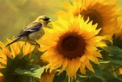 Sunflower sparrow plant. Generate Ai Product Image 1