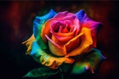Colorful paint rose. Generate Ai Product Image 1