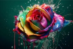 Colorful paint rose. Generate Ai Product Image 1