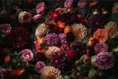 Rich, vibrant assortment of mixed flowers creating a seamles Product Image 1