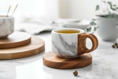 Tea wooden cup drink. Generate Ai Product Image 1