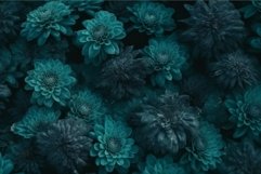 Teal flowers bush. Generate Ai Product Image 1