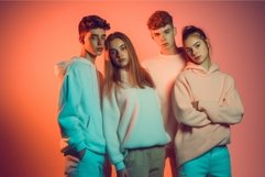 Colorful group teenagers cool. Generate Ai Product Image 1