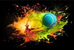 Tennis ball splash paint. Generate Ai Product Image 1