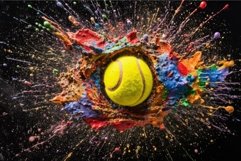 Tennis ball splash. Generate Ai Product Image 1