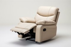 Modern beige recliner chair isolated on white Product Image 1