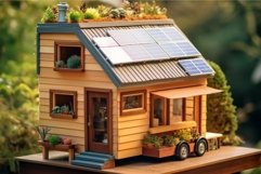 Tiny house solar panels. Generate Ai Product Image 1