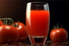 Tomato juice glass natural. Generate Ai Product Image 1