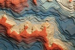 Geographical Topographic height map. Generate Ai Product Image 1